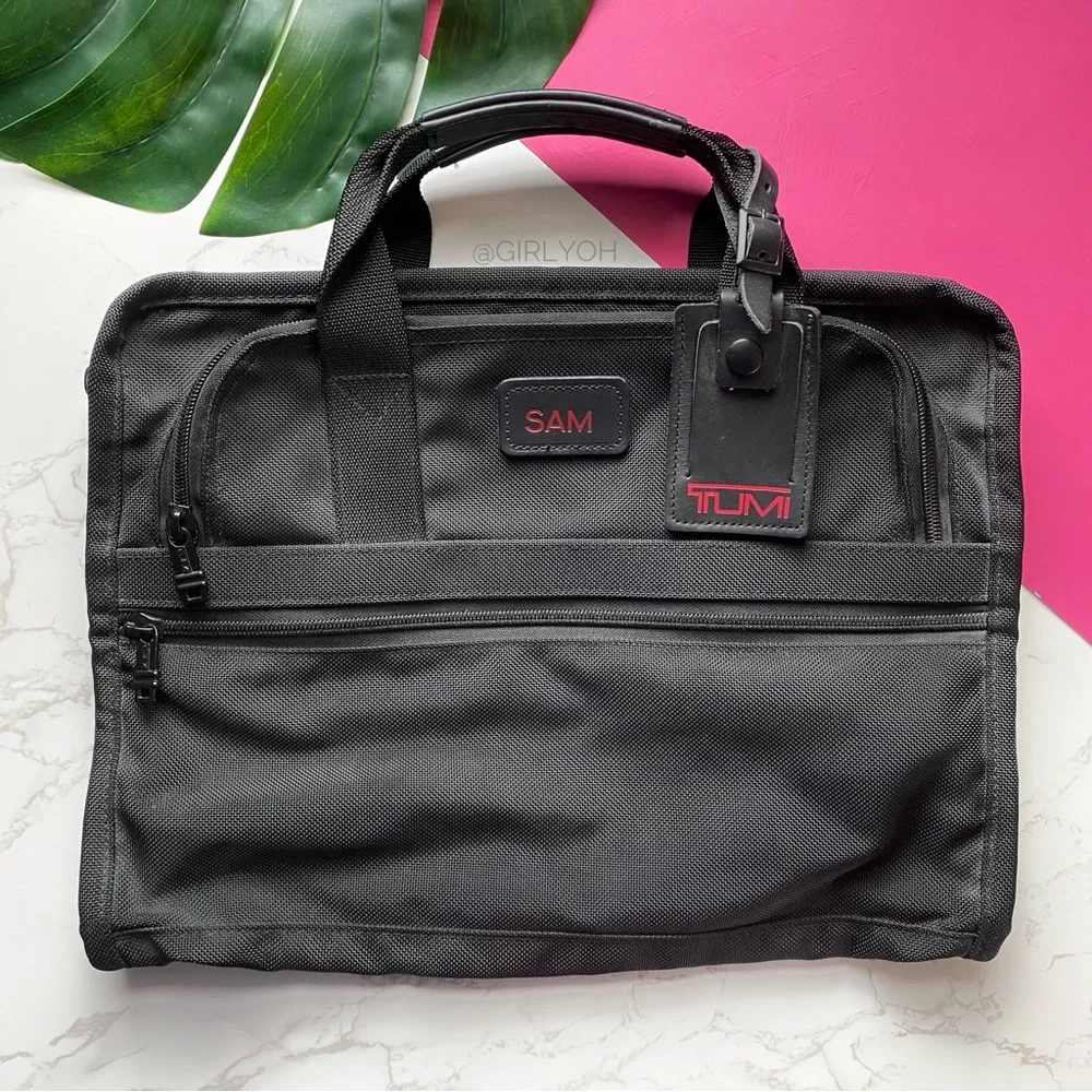 Tumi Black Nylon Laptop Briefcase Business Bag